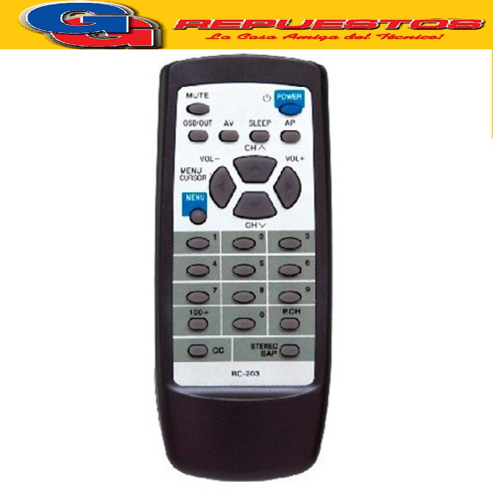 CONTROL REMOTO TOP HOUSE RC203 2891 ANDA IGUAL AL RC201