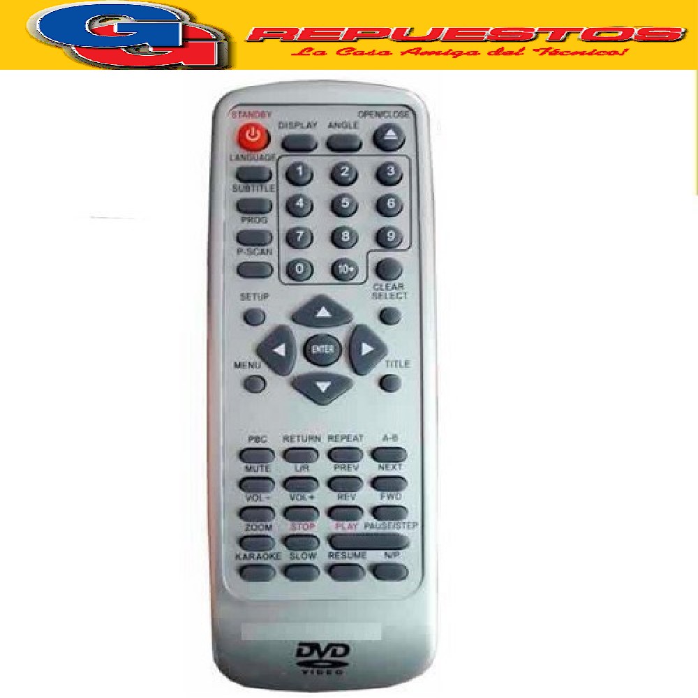 CONTROL REMOTO DVD GLOBAL HOME DVD836 2803