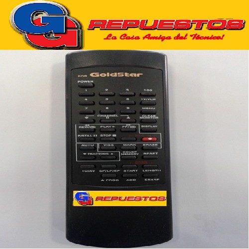 CONTROL REMOTO VIDEO CASETERA GOLDSTAR CON TECLA SEL LOCK 2685