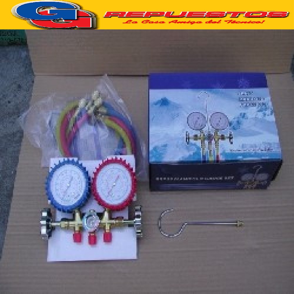 MANIFOLD PARA SERVICIO R22 R134 ZT536 COMPLETO CON MANGUERAS