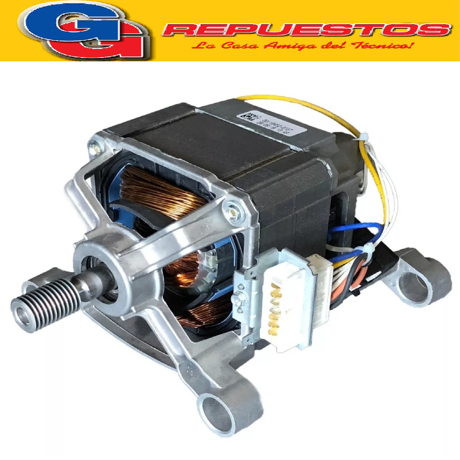 MOTOR UNIVERSAL GM MV J D19 LAVARROPAS DREAN BLUE NEXT 6.08P -7.09P-7.10P 8.12P - LAVAURORA 7209 6.08P/ECO+/G-6.09G-7.09P/ECO+/G-7.10P/ECO+/G-8.12G/CR G-ALZAHID ELECTRA 8.12 60Hz-TIPO:WU126U50J00 (MOTOR DE 16000rpm (COD.ORIGEN:701026850=701026253) FICHA 7 CONTACTOS G55 MV J D19 Datos técnicos:
rpm: 14.000
Consumo: 1.5A
Potencia: 340W
con protector térmico
7 Contactos
Diámetro polea: 19mm / paso grueso para correa 1184 J5 Código original del Fabricante: 701026250 101026850