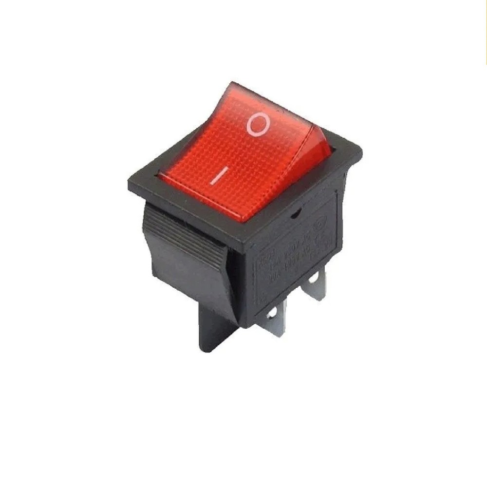 LLAVE TECLA 4 CTOS 15A 250 V C/NEON CONTACTOS DE PLATA