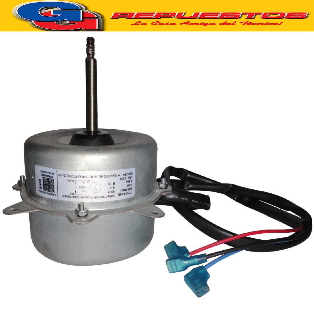 FORZADOR MOTOR CONDENSADOR AIRE ACONDICIONADO SPLIT YDK24-6( B)  24W-0.34A-6 POLOS GIRO HORARIO (DIAM. EJE 8mm / LARGO EJE TOT. 53mm / ANCHO MOTOR 38mm / ALTO MOTOR 80mm)