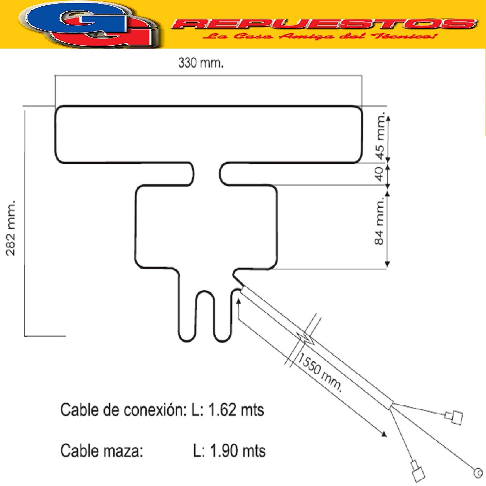 RESISTENCIA ALUMINIO HELADERA PHILLIPS IDEM 1107 ARB357-NVA. -1110 220V 20.6W