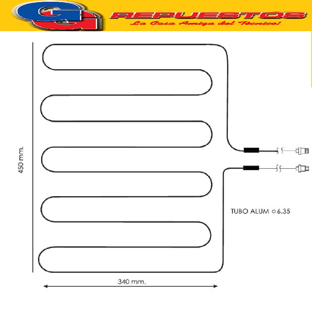 RESISTENCIA DE ALUMINIO HELADERA COLUMBIA CHF2000-0514 220V  55W