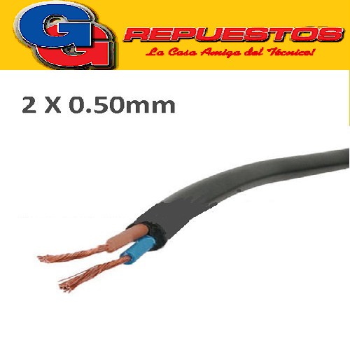 CABLE TPR TIPO TALLER 2 X 0.50 mm POR METRO (ENVAINADO NEGRO )