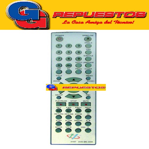 CONTROL REMOTO DVD VARIOS 3187