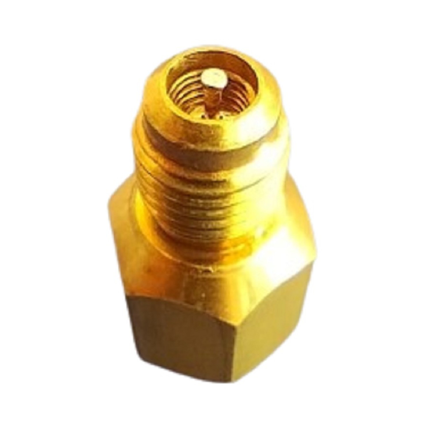 ADAPTADOR PARA GARRAFA 1KG ROSCA GRUESA CON VALVULA ROSCA 1/4 MACHO X 5/16 HEMBRA PARA LATA NECTON R134 750 GRS Y PARA LATA DE 340 GRS DE FREO Y TORRINGTON DE R134
