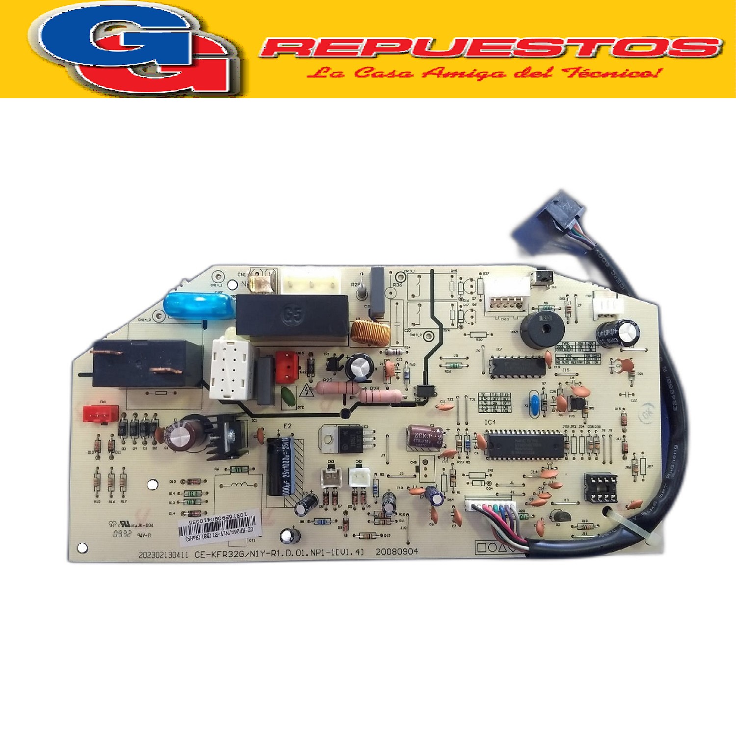 PLAQUETA ORIGINAL AIRE ACONDICIONADO SPLIT (CEKFR32G/N1Y4 D. 01.NP1-1 V1.4) FRIO SOLO