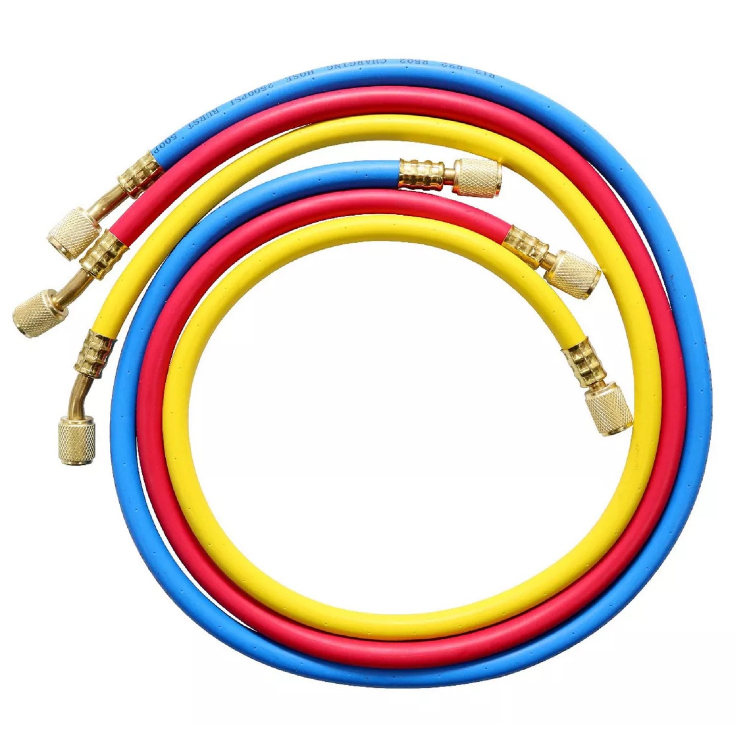 JUEGO MANGUERAS MANIFOLD 3 X 90cm R12 R22 BlueStar-CT336RY-2500PSI