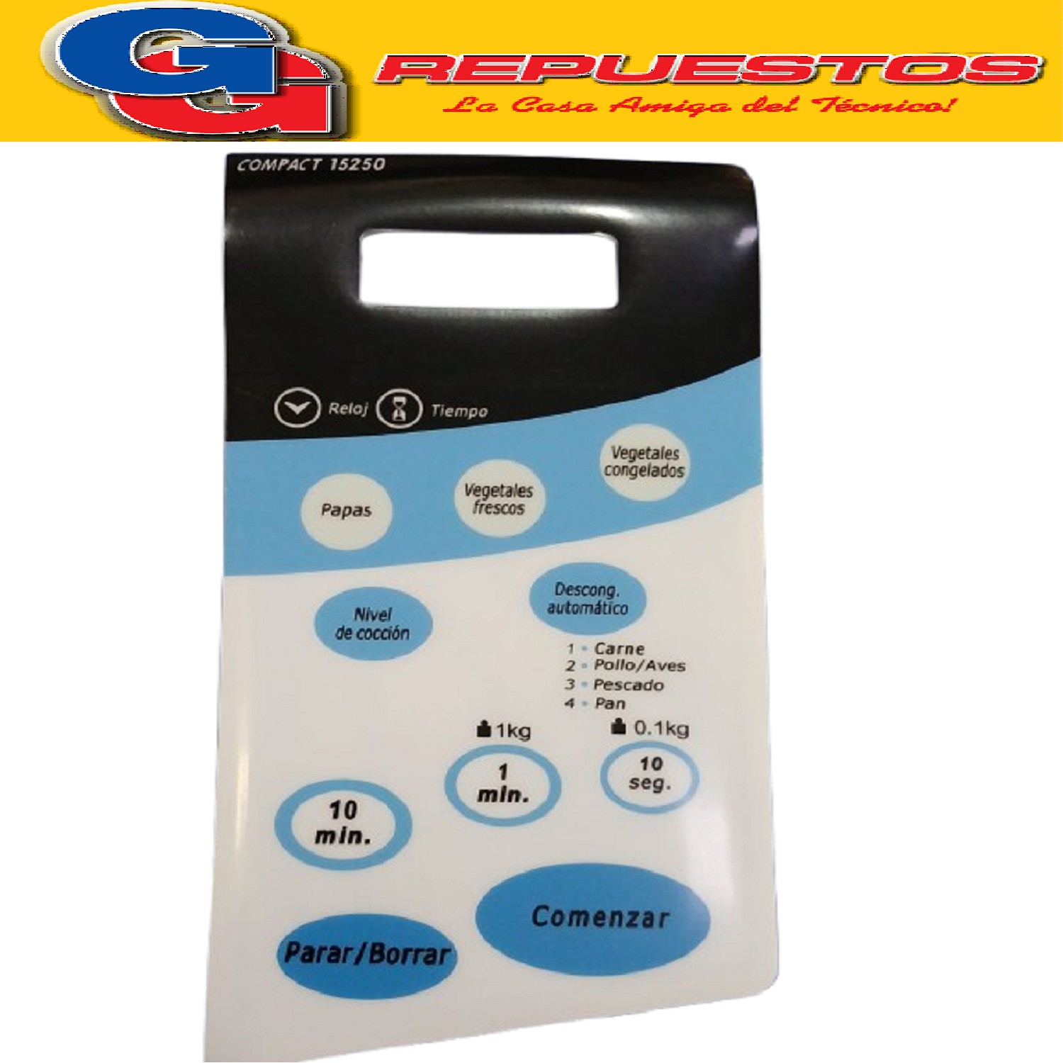 TECLADO MICROONDAS COMPATIBLE CON MD16 BGH15550