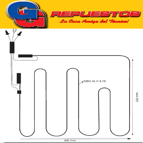 RESISTENCIA DE ALUMINIO DE HELADERA KENT 171T-----0202- 220V 40W