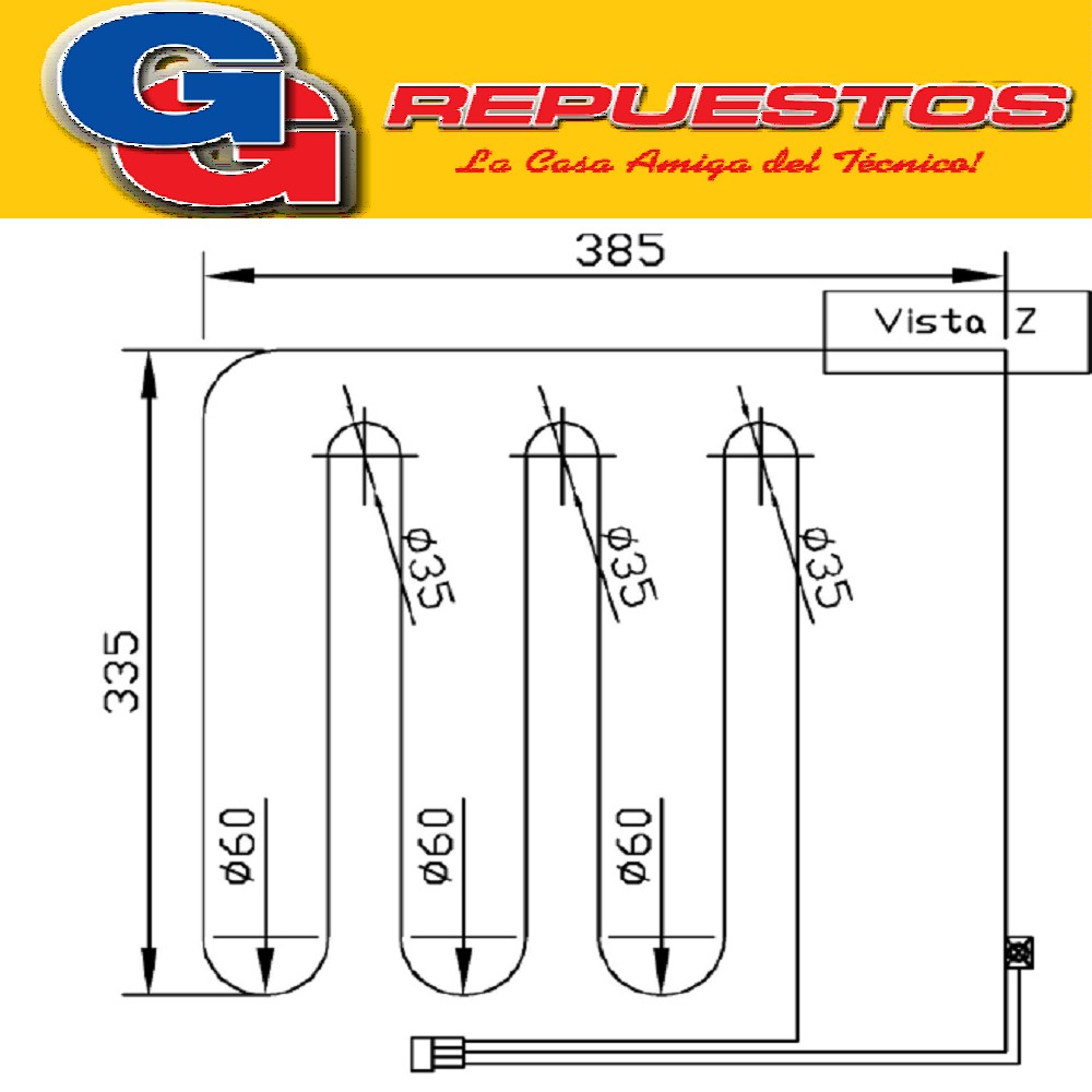 RESISTENCIA DE ALUMINIO DE HELADERA PATRICK PLACA 814 0604 2 20v 26w