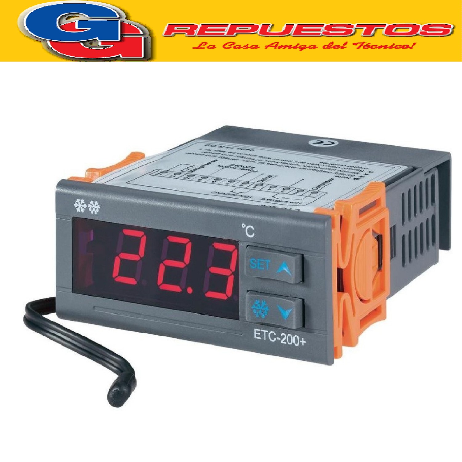 COMBISTATO ETC-200  ELECTRONICO 1 SONDA + DEFROST -40ºC - 12 0ºC )+ RELE