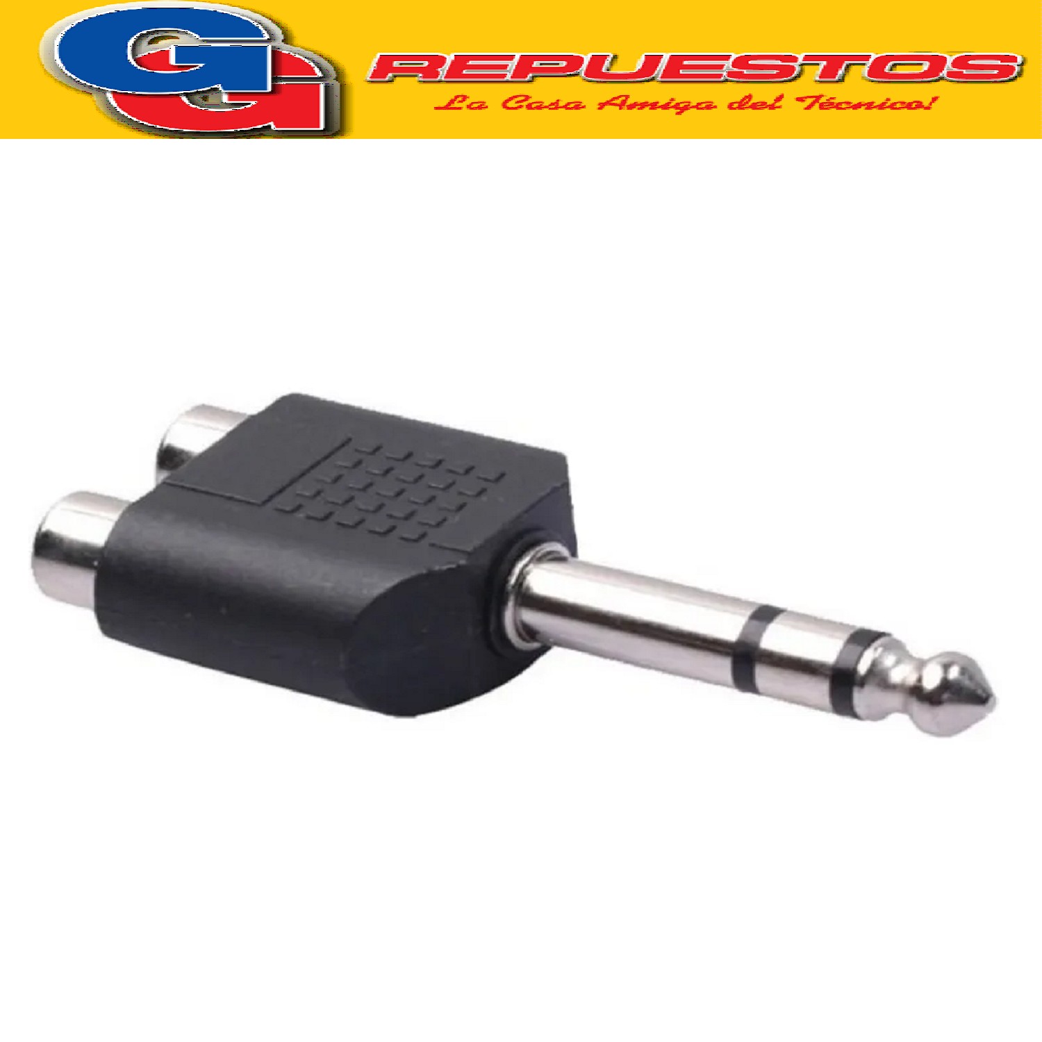 ADAPTADOR PLUG 6.5 ESTEREO - 2 HEMBRA RCA
