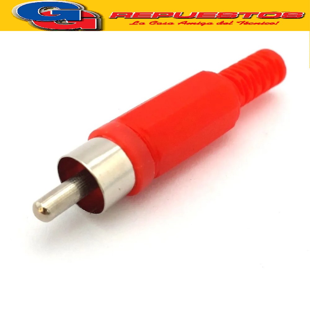 FICHA RCA MACHO PLASTICA ROJA