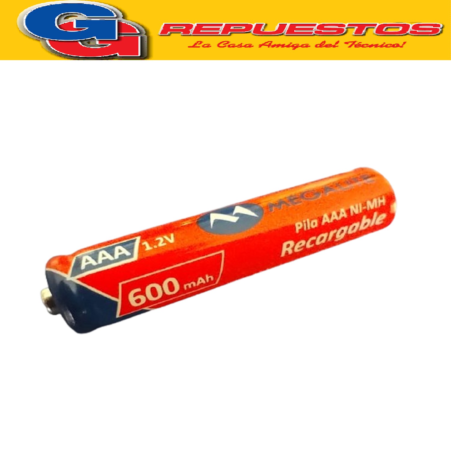 PILA RECARGABLE NI/MH AAA (600mAh) MEGALITE 22001IC04172835R / 22001IC04172835R PRECIO POR UNIDAD