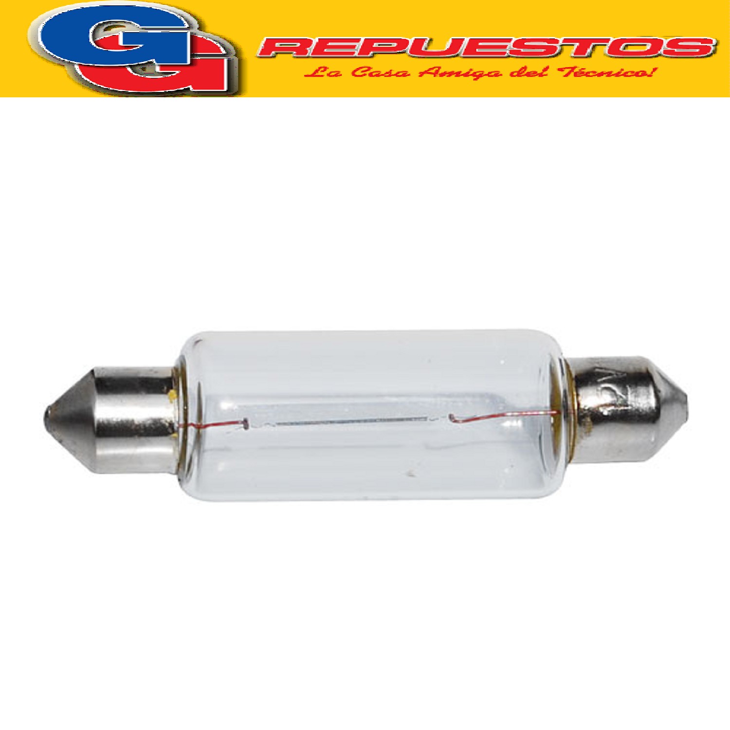 LAMPARA TUBULAR ENCERADORA DE 12V (5W - 7W) LARGO 38 mm
