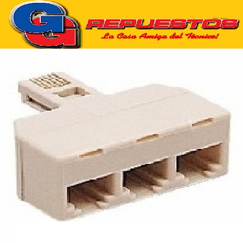 ADAPTADOR MACHO RJ-11 A 3 HEMBRAS