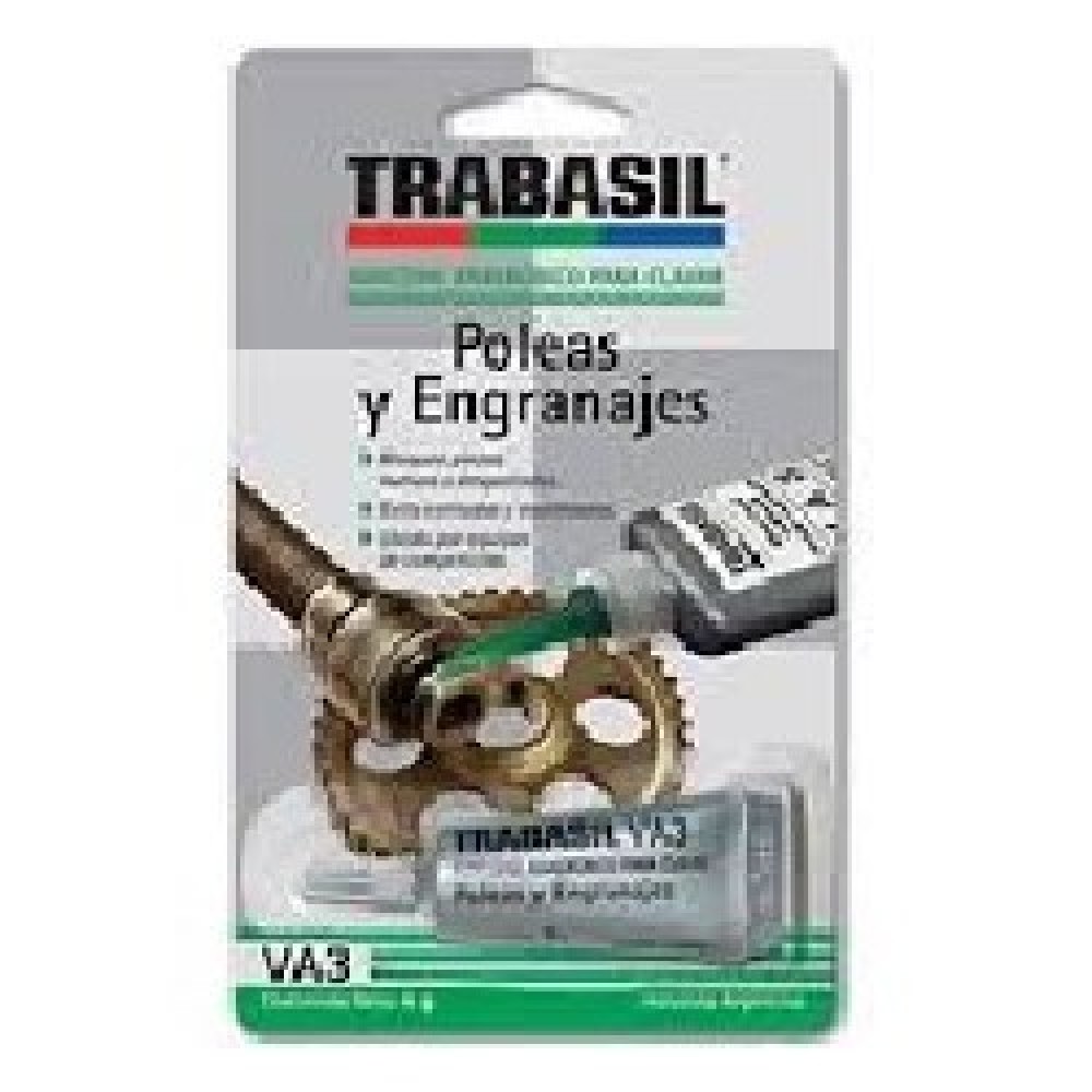 TRABASIL VA3 X 6 GR POLEAS Y ENGRANAJES ALTA RESISTENCIA HOLGURA MAX 0.26 mm ADHESIVO ANAEROBICO PEGAMENTO