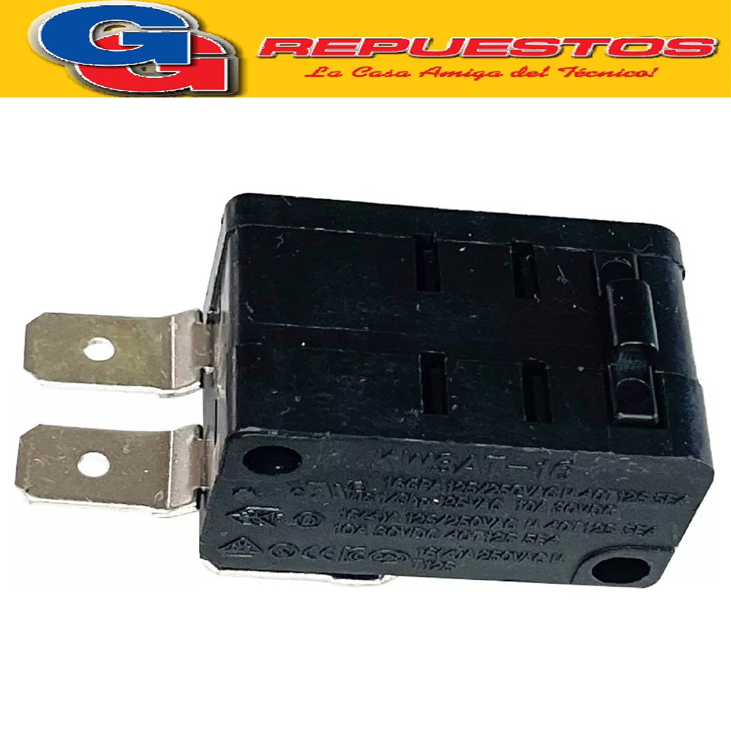 INTERRUPTOR BIPOLAR PARA SECARROPAS KOHINOOR C-755 ORIGINAL  Interruptor bipolar para TBS3: KW3AT-16T0B-A400-22  KOHINOOR C-755/2 c-765/2  A-655/2 A-665/2 B-665/2 SECARROPAS COLUMBIA HTS 5202 B-655/2 HTS 5504 HTS 5501 HTS 5503 N-755/ECO MICROSWITCH

