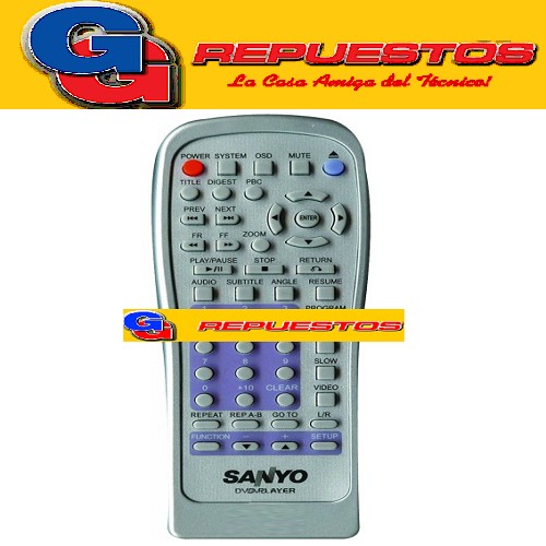 CONTROL REMOTO DVD SANYO 2818