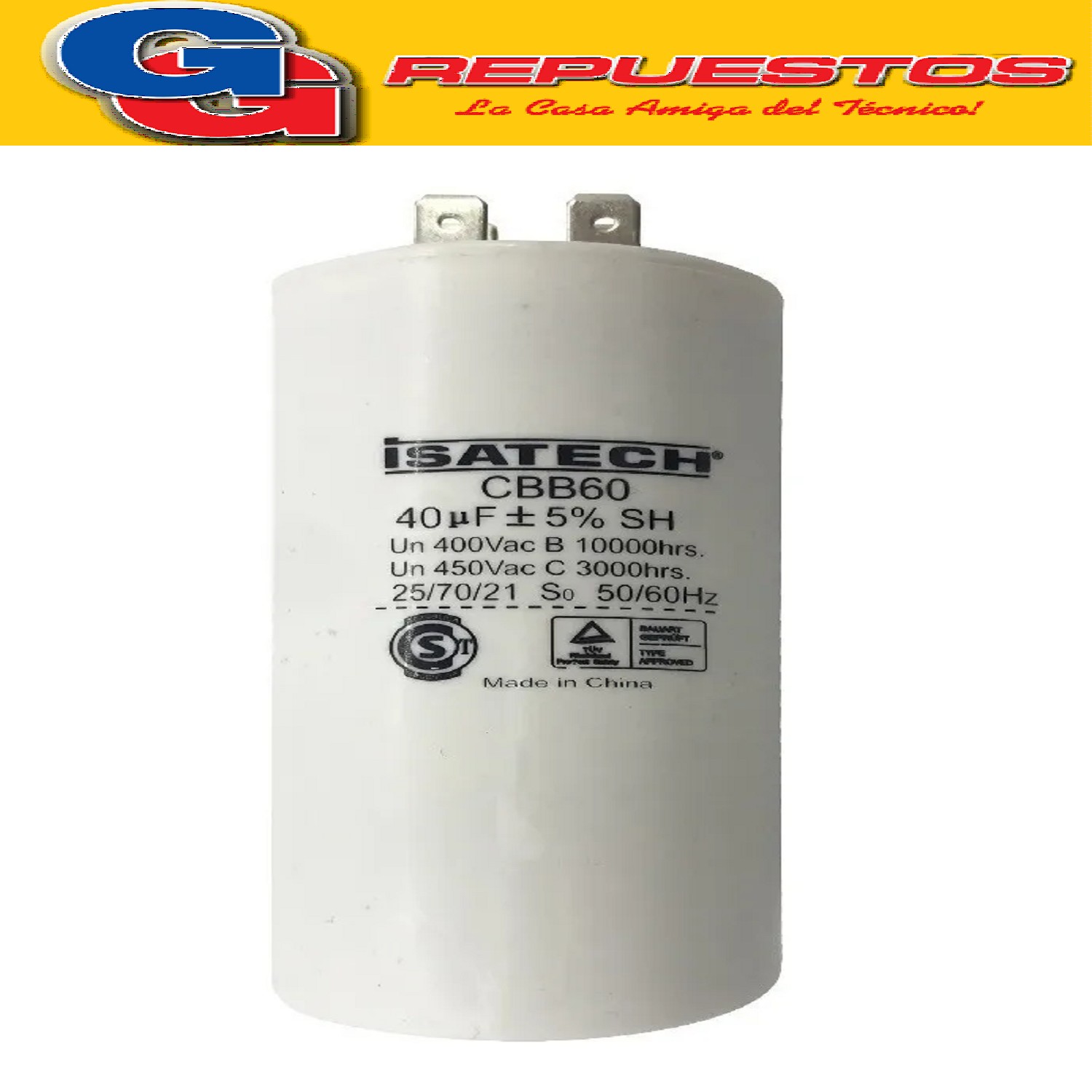 CAPACITOR 40uF CILINDRO 400 VCA/ PUEDE SER PLASTICO O  METAL ICO