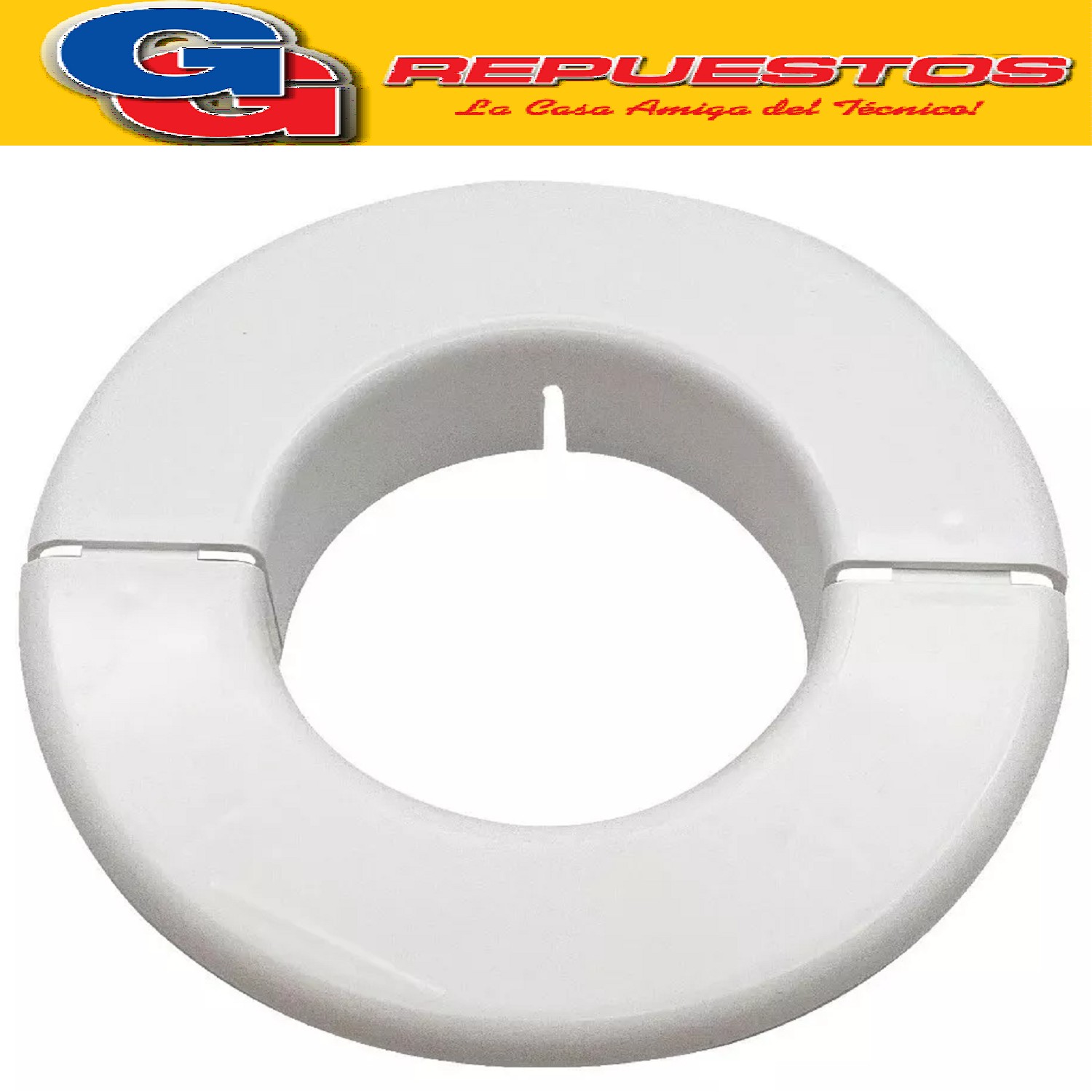 ARO TAPA AGUJERO / EMBELLECEDOR. PARED BLANCO PARA SPLIT DIA METRO EXTERIOR 11.7 CM - DIAMETRO INTERIOR 6 CM