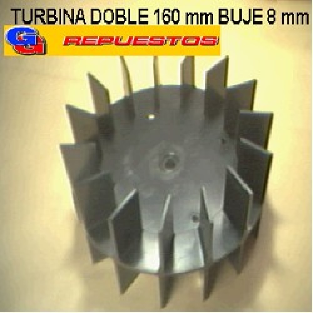 TURBINA PURIFICADOR 160 mm DOBLE BUJE DE 8 mm ALTO 8 cm