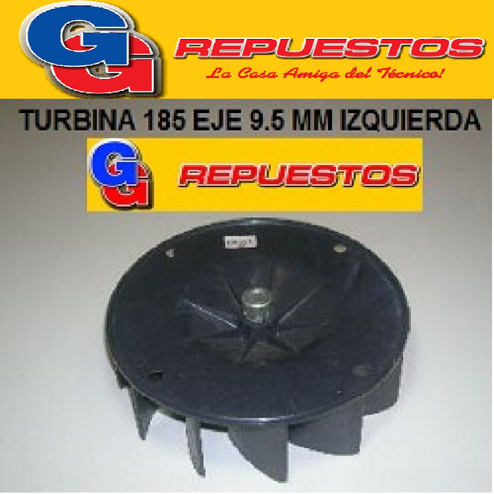 TURBINA PURIFICADOR 185 mm ABIERTA EJE 9.5 mm IZQUIERDA ALTO 5.5 cm