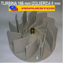 TURBINA PURIFICADOR 195 mm C/TCA DE BRONCE IZQUIERDA .8mm