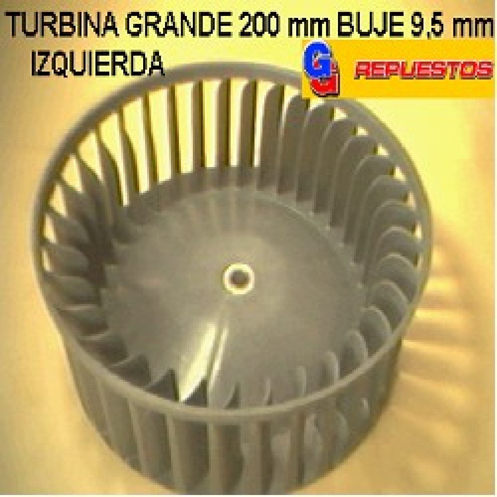 TURBINA PURIFICADOR 200mm GRANDE BUJE 9,5mm IZQUIERDO ALTO 6.5 cm