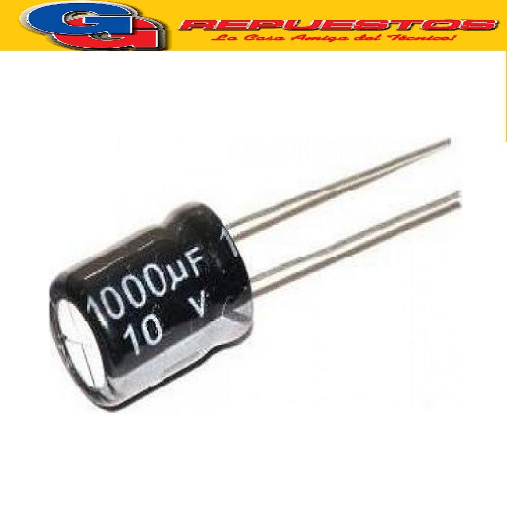 CAPACITOR ELECTROLITICO 1000uFX10V PATAS CORTAS