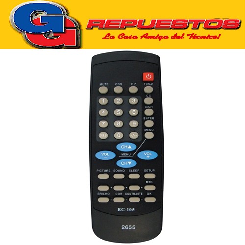 CONTROL REMOTO TV RC105 CROWN MUSTANG PHILIPS RECOR TALENT (2655) PHILIPS TRENDSET RC105