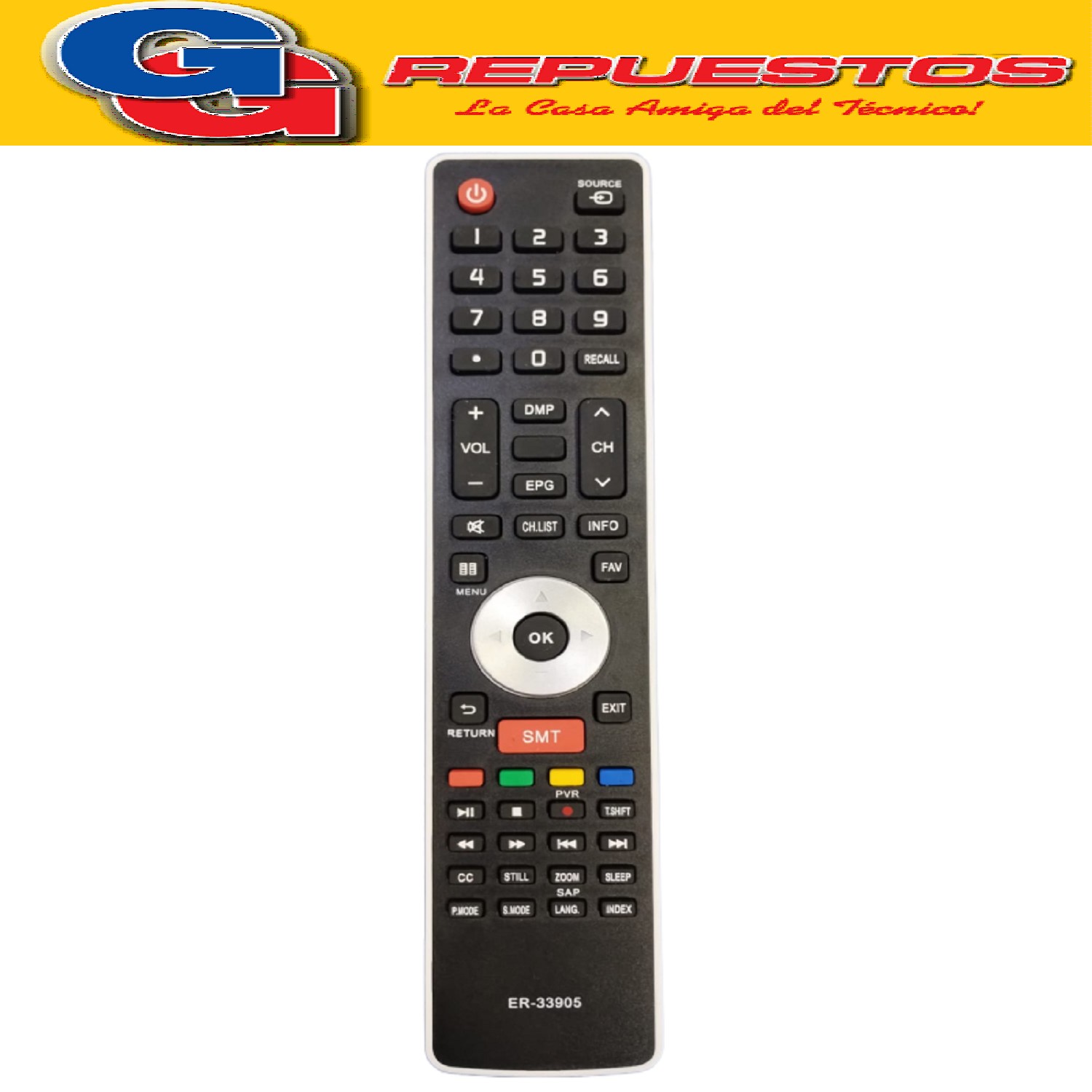 CONTROL REMOTO LED SMART BGH/SANYO/VARIOS 3834 ER33905