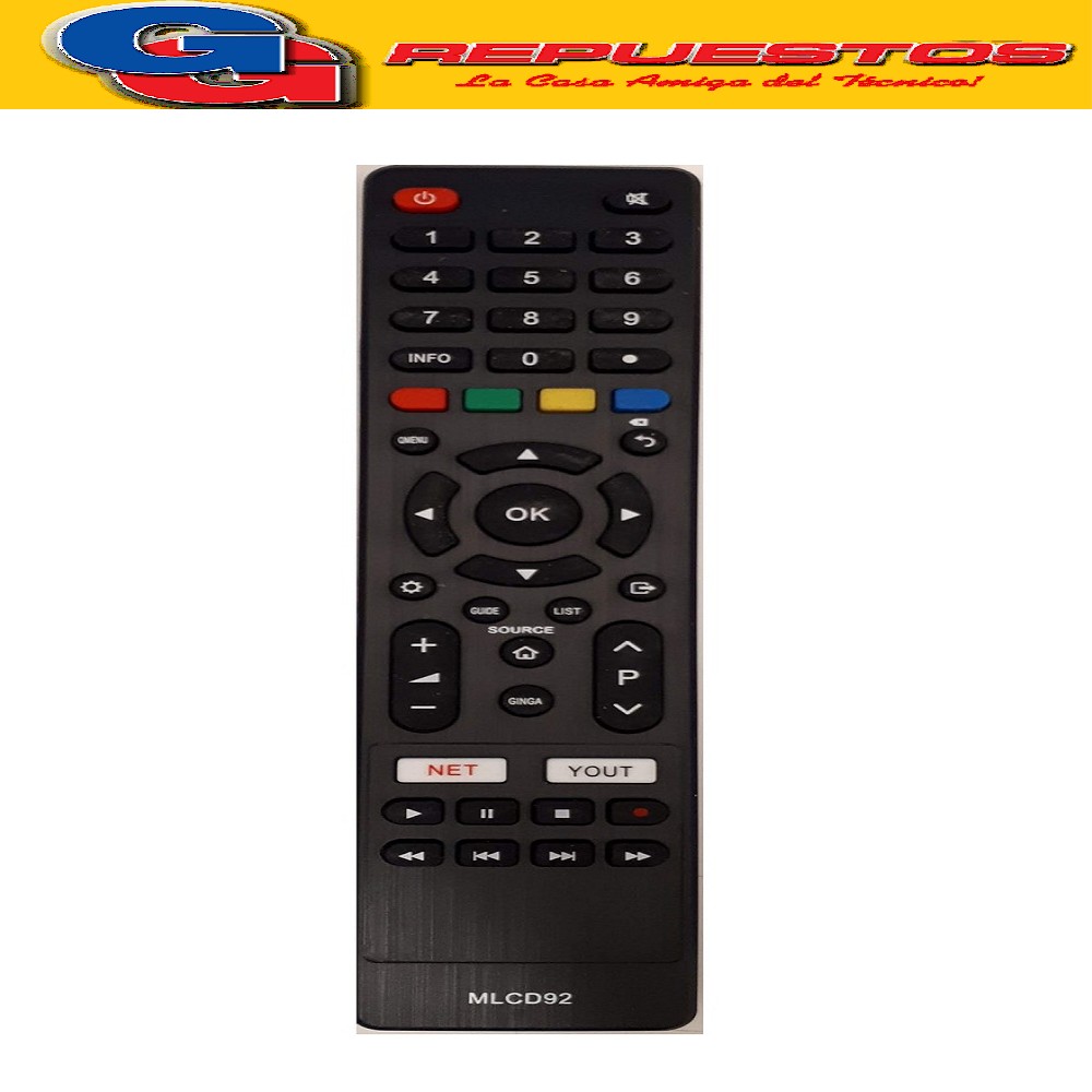 CONTROL REMOTO LED SMART/NETFLIX/SANYO/PHILCO REM192 MLCD92R R6914 L538 R5652