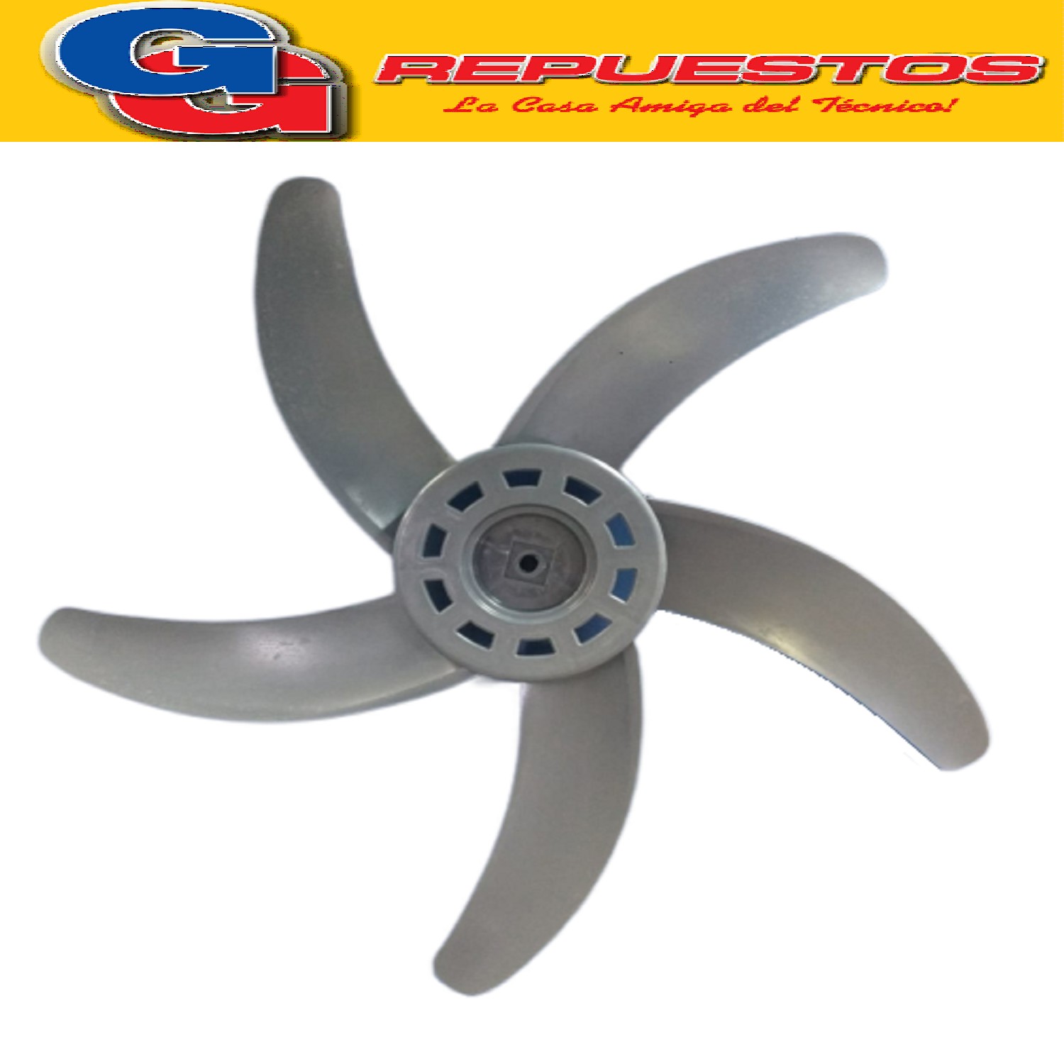 HELICE 18 EJE 8MM CON CHAVETA 5 ASPAS PLASTICA PARA VENTILAD OR