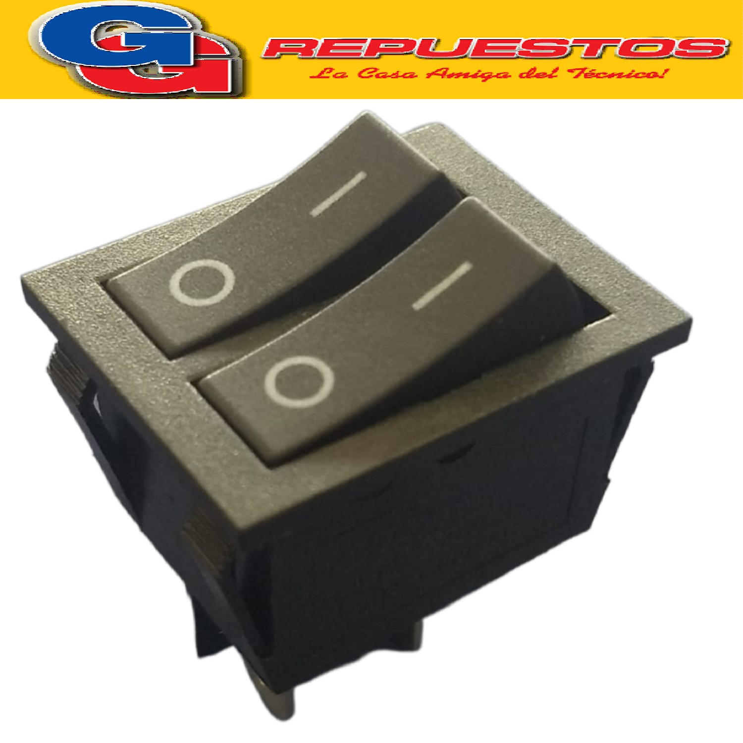 LLAVE DOBLE TECLA 4P 15A 250V NEGRA