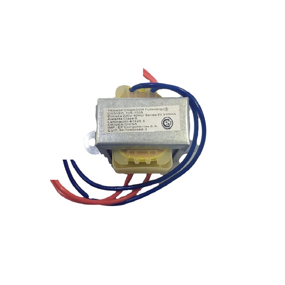 TRANSFORMADOR 9V 0.5A 500MA