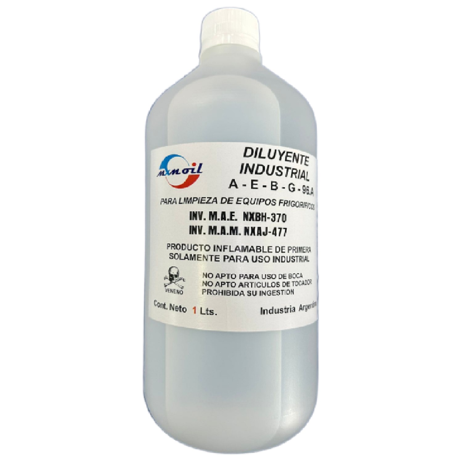 DILUYENTE INDUSTRIAL PARA REFRIGERACION ALCOHOL METILICO 1 LTS AGENTE DE LIMPIEZA