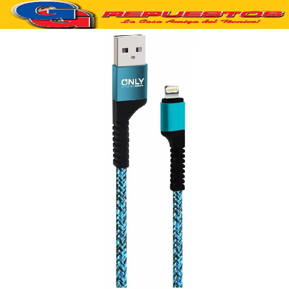 CABLE USB MOD 58 - TEXTIL - LIGHTNING- ONLY 1M 3.1A