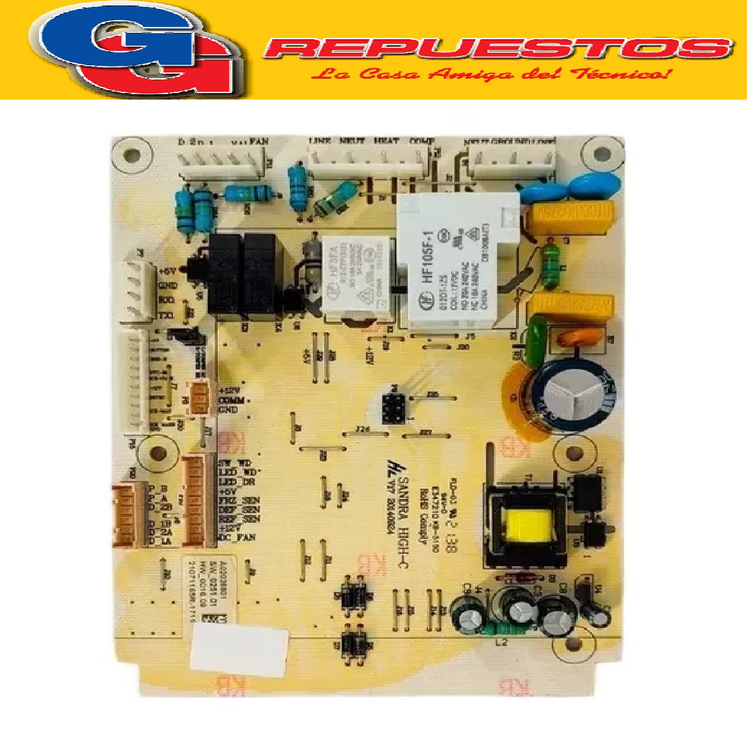 PLAQUETA CONTROL HELADERA ELECTROLUX MODELO NUEVO DFI80- DI8 0X MODELO NUEVO REEMPLAZADO xA02 (ORIGINAL). NOTA: Serie ELECTROLUX nro.23500000 a 50699999 Cod.Origen: 5205959 (ELECTROLUX) K_A02607601_PLACA NUEVA DI80X - DT80X EX 64501726
5211059 (ELECTROLUX) K_64501726_PLACA DE POTENCIA DFI80 DI80X MODELO NUEVO SOFTWARE 64501726/1 (ELECTROLUX) Produttore: SERIE 23500000 A 50699999
15959