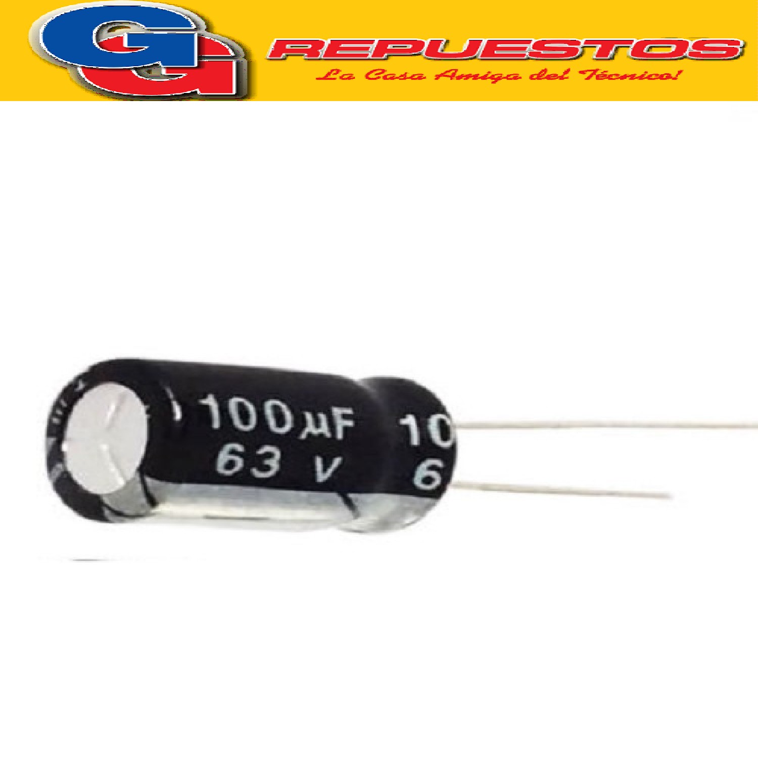 CAPACITOR ELECTROLITICO 100uFX63V Rad. (8x16mm) 105ºC