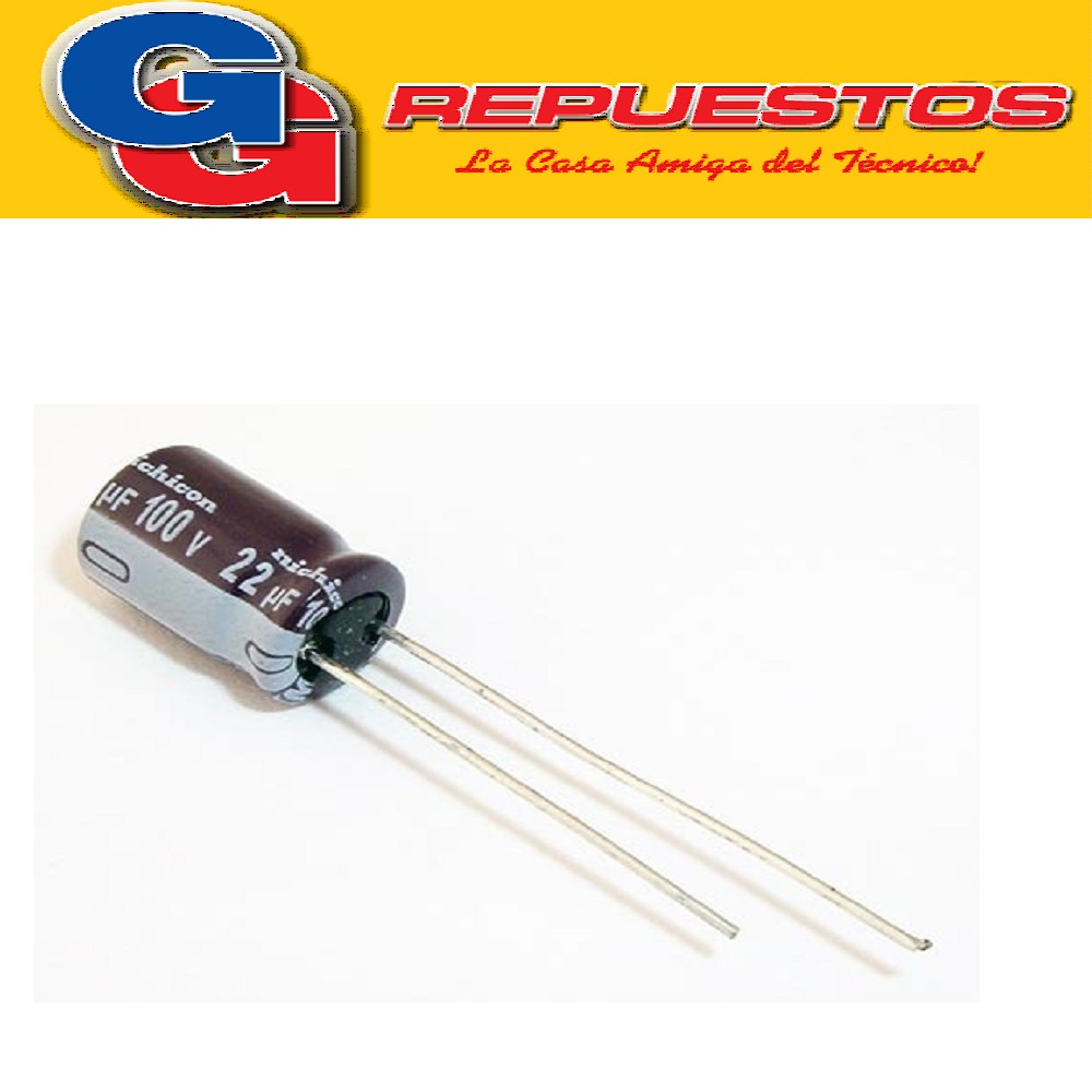 CAPACITOR ELECTROLITICO 22uFX100V RADIAL (8 x 12mm)