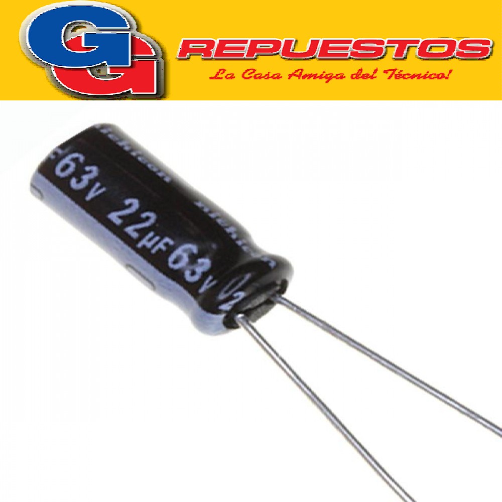 CAPACITOR ELECTROLITICO 22uFX63V Rad. (6.3x11mm) 105ºC