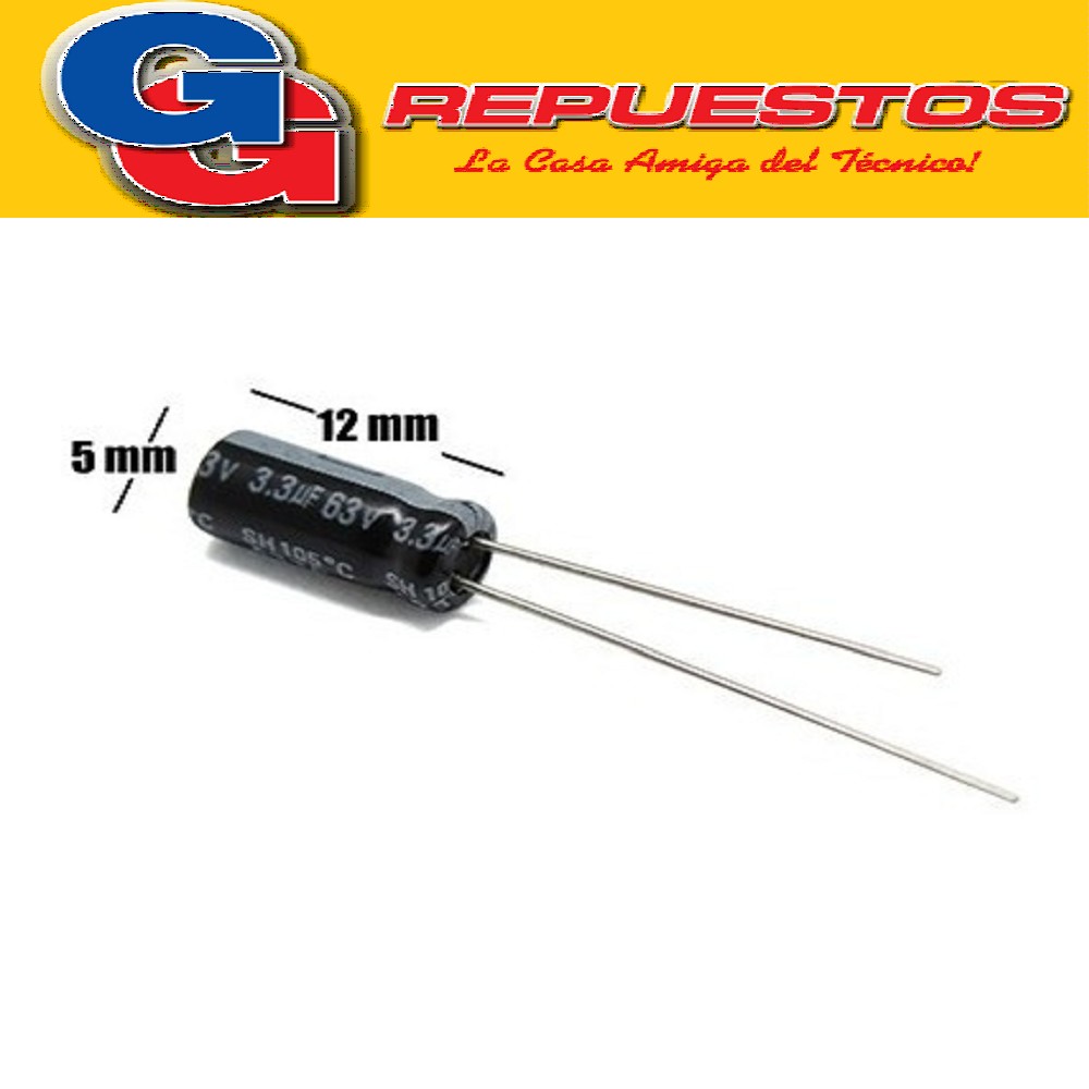 CAPACITOR ELECTROLITICO 33uFX63V RADIAL (8 x 12mm)