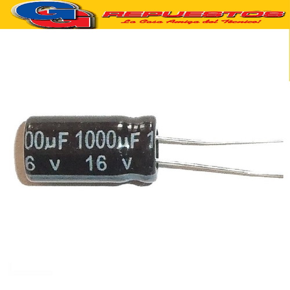 CAPACITOR ELECTROLITICO 1000uFX16V Rad. (10x16mm) 105ºC
