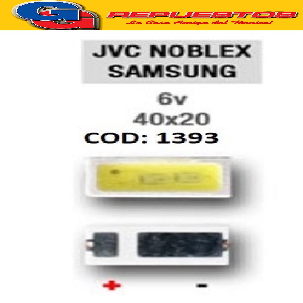 LED PANTALLA 6V 40X20 BACKLIGHT COMPATIBLE CON JVC SAMSUNG