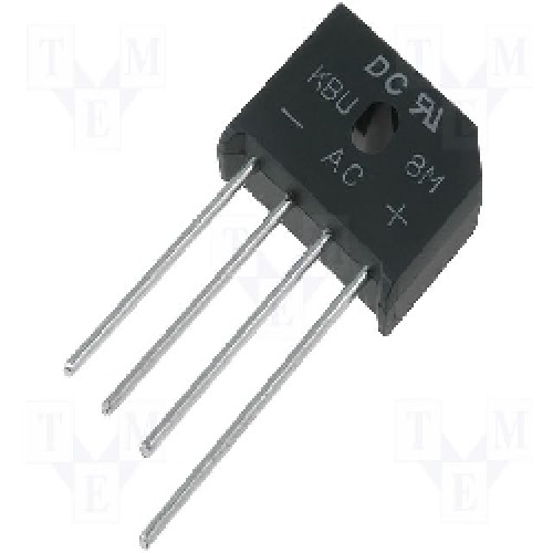 PUENTE RECTIFICADOR DIODO 6A 1000V PINES EN LINEA KBU6M