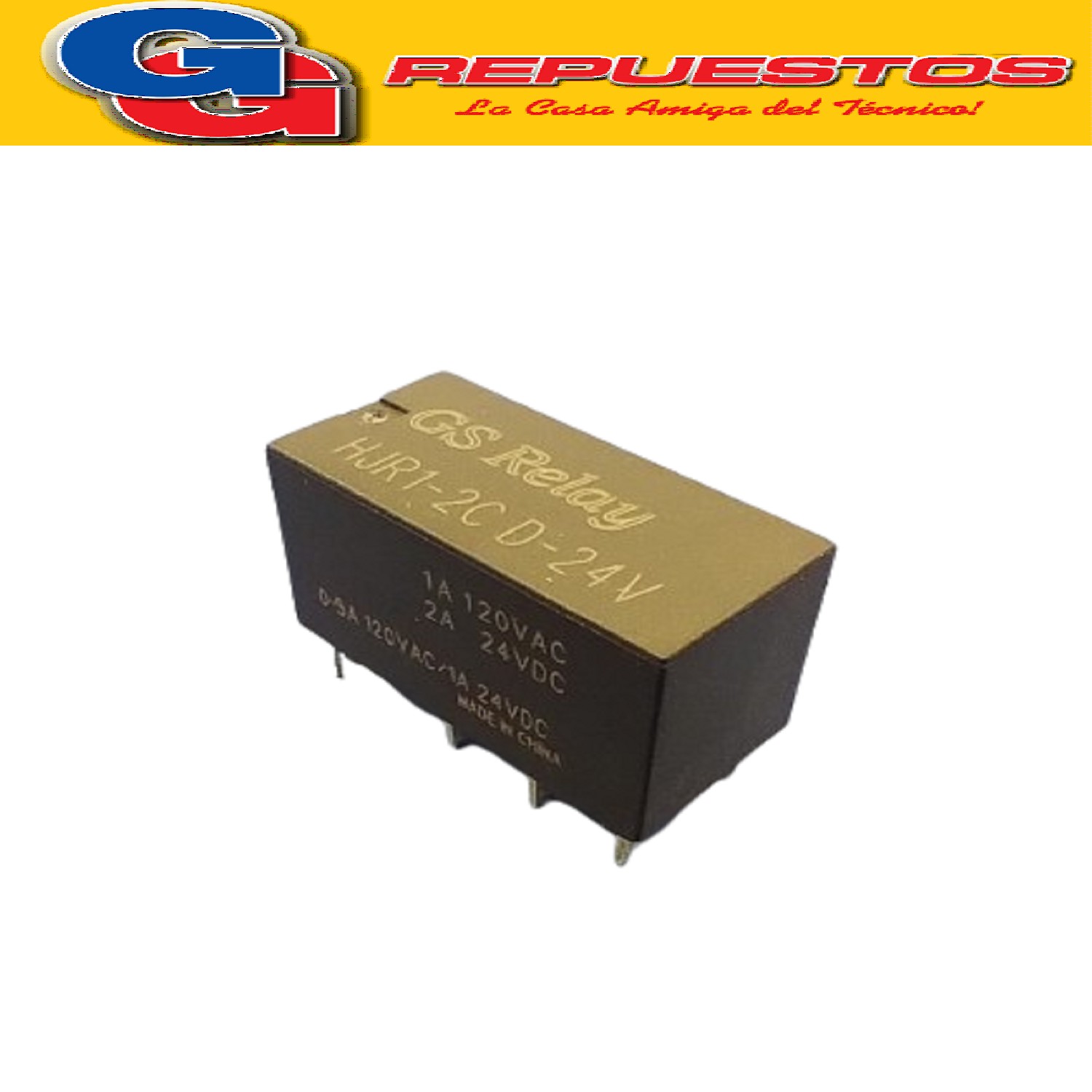 RELE RELAY BOBINA 12V (700E);  1A 120V 2INV. (HJR1-2C-D24)